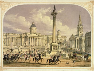 Trafalgar Square, pubblicato dai Dickinson Brothers, XIX secolo da English School